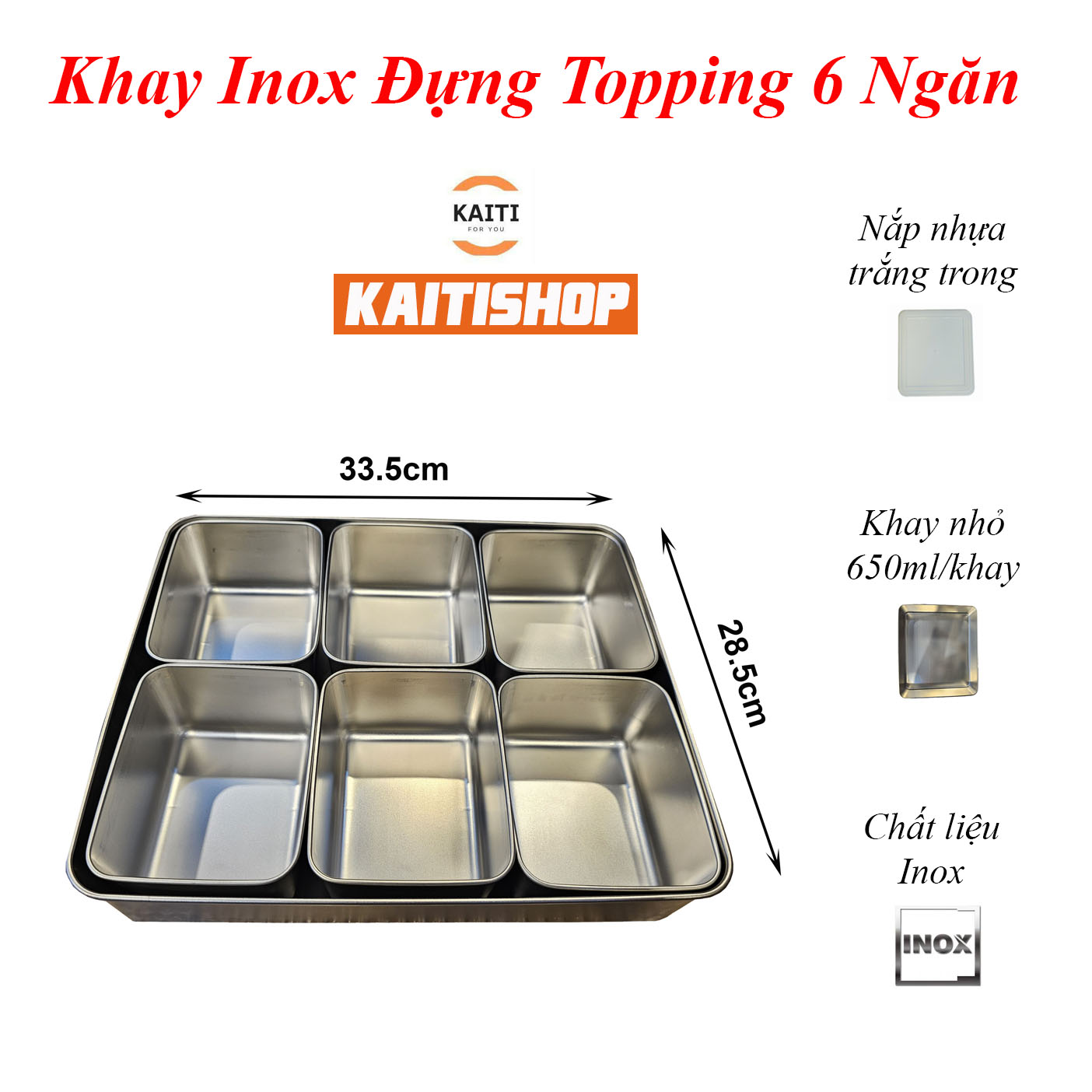 kich thước khay 6 ngăn